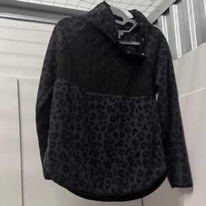 J. Crew Women's Black Leopard Print Jacket 23” long 18” wide grey and black. XXS